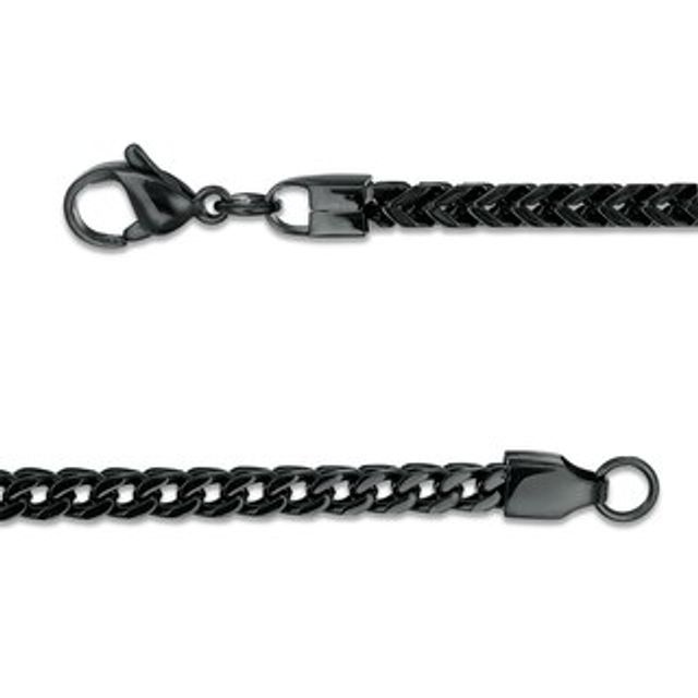 Previously Owned - Men's 3.0mm Franco Snake Chain Necklace in Stainless Steel with Black IP - 24"|Peoples Jewellers