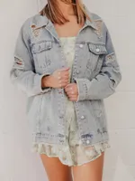 Anika Distressed Denim Jacket