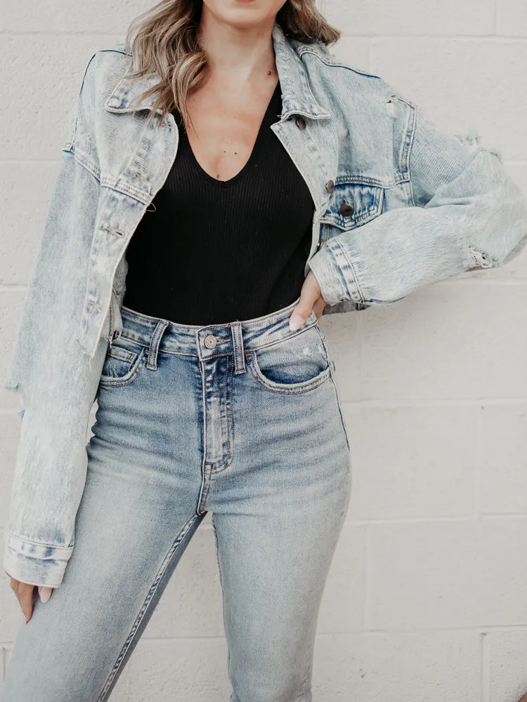 Alina Distressed Denim Jacket