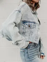 Alina Distressed Denim Jacket