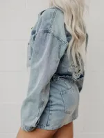 Mickey Cropped Denim Jacket