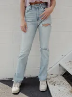 Top Tier Cleopatra Light Wash Straight Leg Jeans