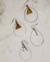 Triangle Stone Tear Drop Earrings