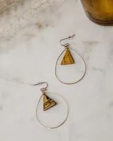 Triangle Stone Tear Drop Earrings