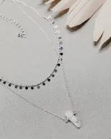 Layered Crystal Pendent Necklace