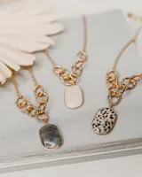 Stone Pendant Chain Feature Necklace