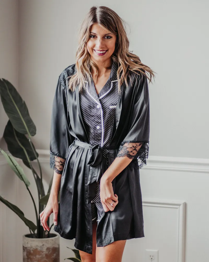 Madelyn Lace Trim Robe