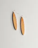 Wooden Oval Statement Earrings