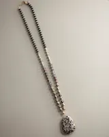 Stone Pendant Necklace-Dalmatian