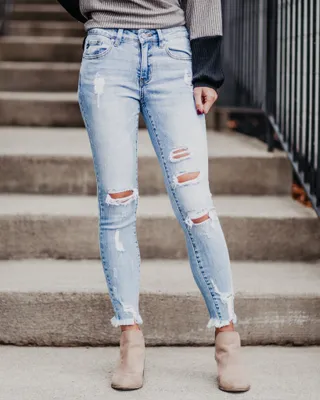 Kassidy Distressed Fringe Jeans