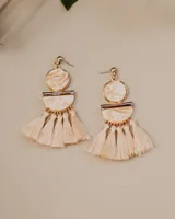 Multi-Tassel Earrings - Cream