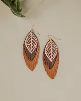 Leather and Gold Earrings