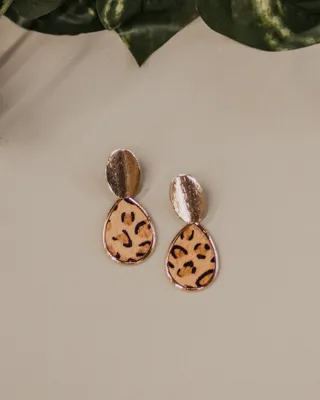 Leopard Teardrop Earrings