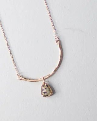 Curved Stone Necklace-Dalmatian