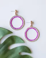 Splash of Pink Beaded Earrings