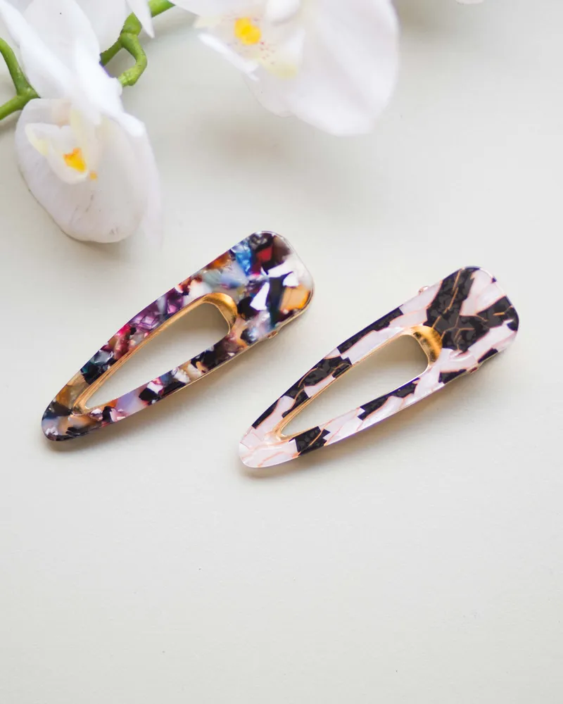 Marble Print Hair Pin