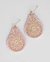 Champagne Beaded Drop Earrings