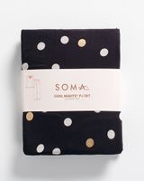 Soma Cool Nights Long Sleeve Pajama Set, Polka Dot, Black, size S, Christmas Pajamas by Soma, Gifts For Women