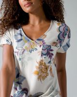 Soma Cool Nights Short Sleeve Nightgown, Palatial Paisley Ivory