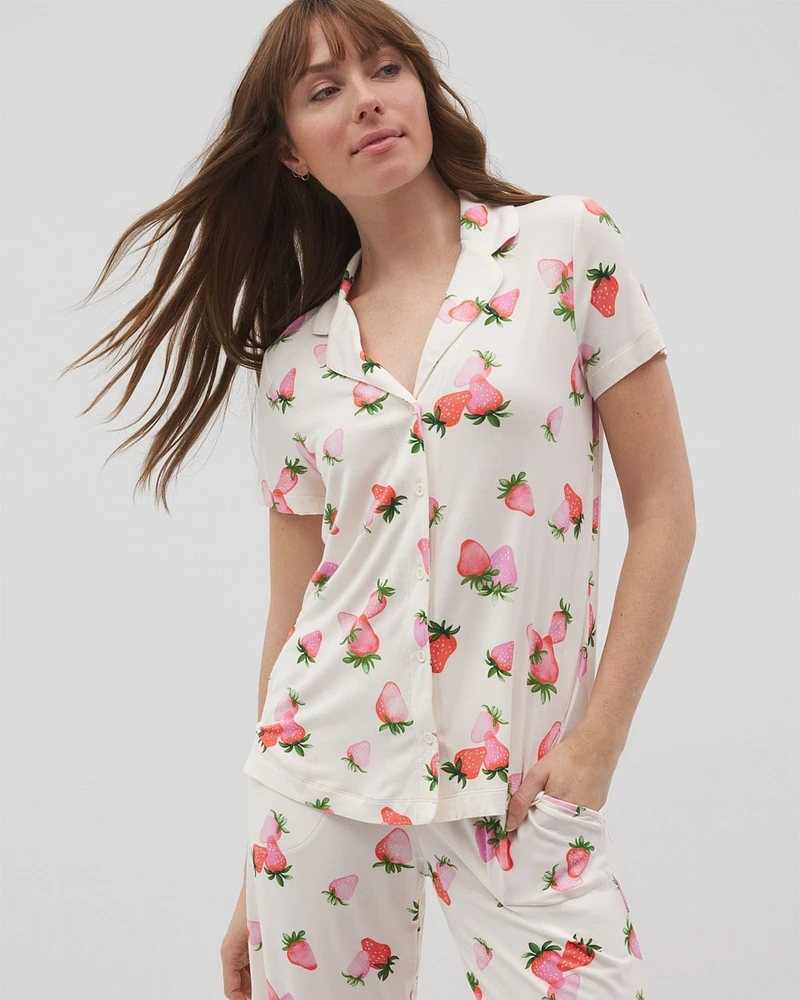 Cool Nights Short Sleeve Notch Collar