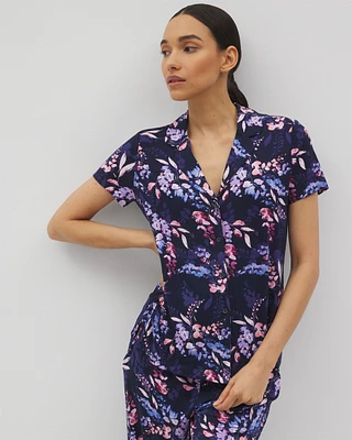 Cool Nights Short Sleeve Notch Collar Pajama Top