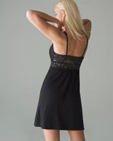 Soma Cool Nights Lace and Satin Chemise, Black, Size S
