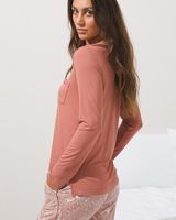 Soma Cool Nights Long Sleeve Pajama Top, CEDAR WOOD