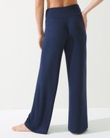 Soma Brushed Cozy Wide Leg Pants, Nightfall Navy And Black, Size L