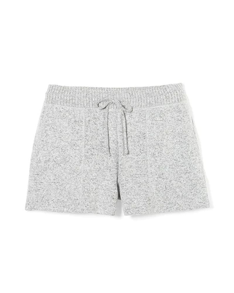 Soma Brushed Cozy Ribbed Waist Pajama Shorts, Black And White Cross Dye