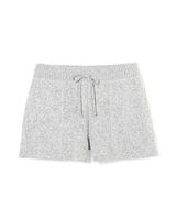 Soma Brushed Cozy Ribbed Waist Pajama Shorts, Black And White Cross Dye, Size L