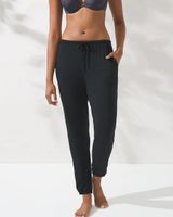 Soma Cool Nights Relaxed Banded Ankle Pajama Pants, Black, Size S