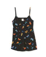 Soma Cool Nights Cami with Removable Cups, BREEZY BUTTERFLY BLACK