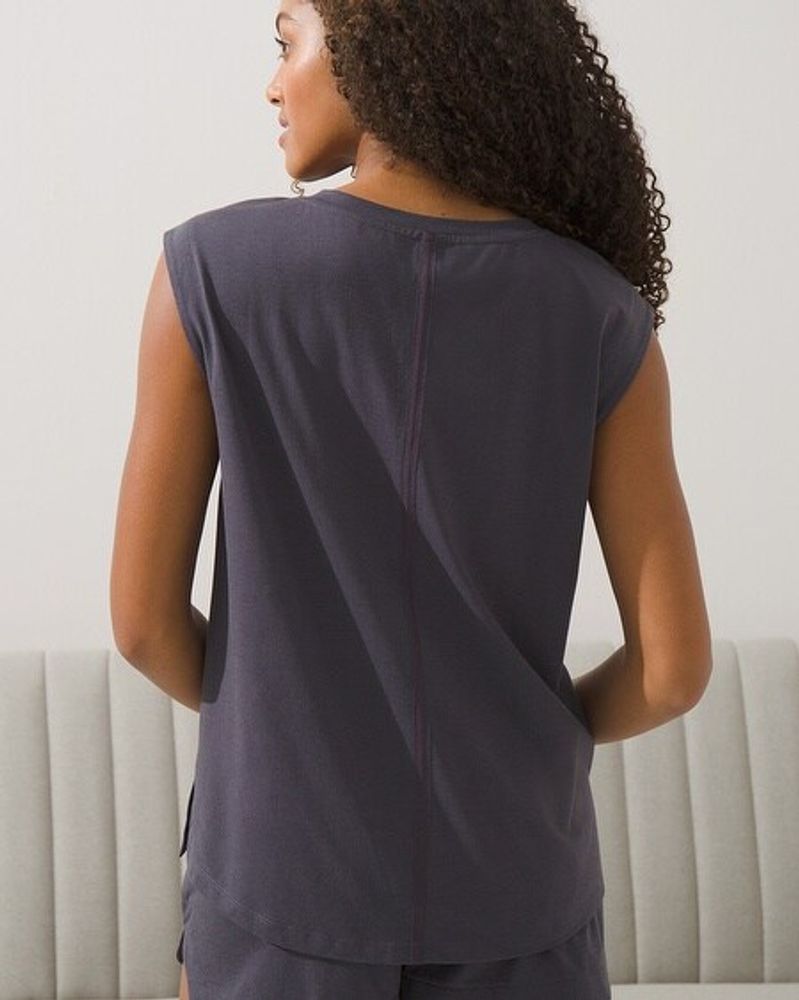 Soma Soma® Restore Aloe Knit Sleeveless Top, Gray Ink