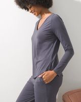 Soma Soma® Restore Aloe Knit Long Sleeve Top, Gray Ink, Size XS