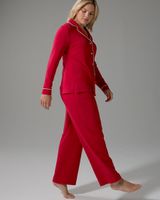 Soma Embraceable Long Sleeve Pajama Set, Red, size XS, Christmas Pajamas by Soma, Gifts For Women