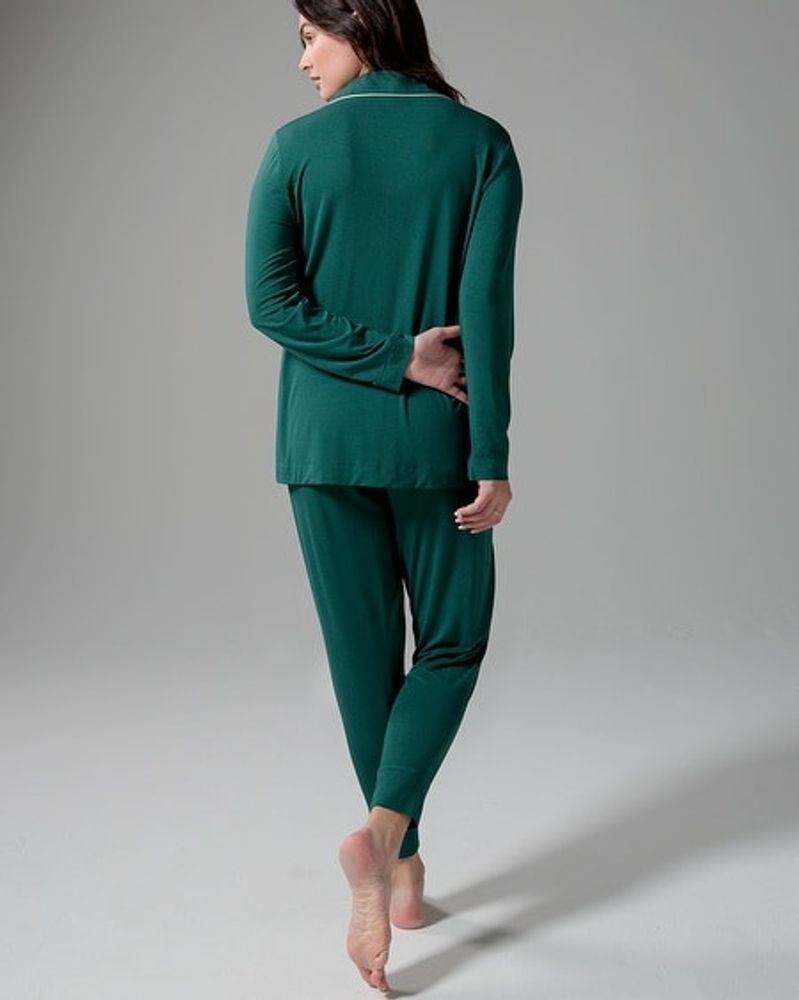 Soma Cool Nights Jogger Pajama Set, Green, size XS