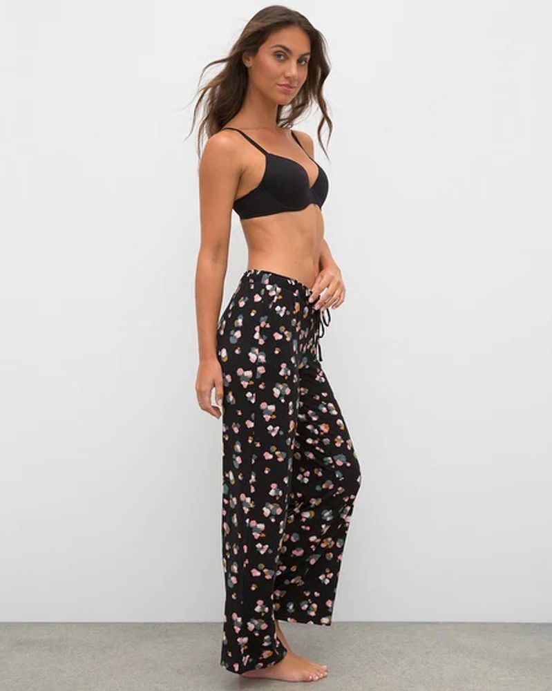 Soma Cool Nights Wide Leg Pajama Pants, Dapple Dot Mini Black