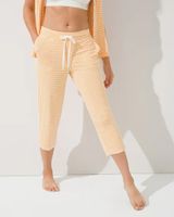 Soma Cool Nights Crop Pajama Pants, RIBBON STRIPE CND ORANGE