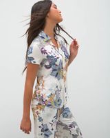 Soma Cool Nights Short Sleeve Pajama Top, Palatial Paisley Ivory