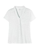 Soma Cool Nights Short Sleeve Notch Collar Pajama Top, BELOVED SPOT QUIET GRAY