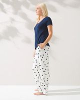 Soma Cool Nights Short Sleeve Pajama Set, WHIMSY DOT IVORY NAVY, Size XS - REG