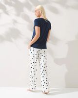 Soma Cool Nights Short Sleeve Pajama Set, WHIMSY DOT IVORY NAVY, Size XS