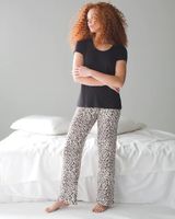 Soma Cool Nights Short Sleeve Pajama Set, JAGUAR MINI NUTMEG, Size M - REG