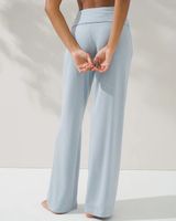 Soma Modal Foldover Pajama Pants, Blue Fog, Size S