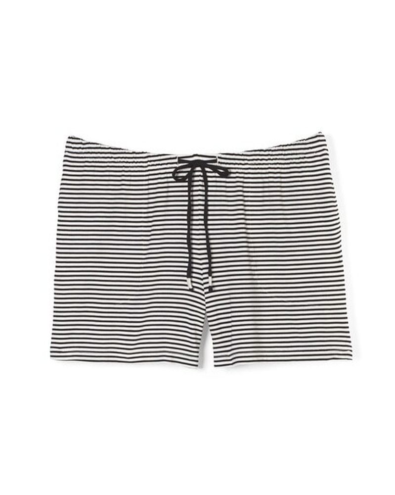 Soma Cool Nights Modern Pajama Shorts, Ribbon Stripe Ivory Black