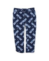 Soma Cool Nights Crop Pajama Pants, TILED DRAGONFLY NAVY, Size S