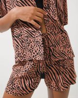 Soma Soft Woven Notch Collar Short PJ Set, WILD THING CEDARWOOD, Size L