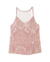 Soma Cool Nights Lace Racerback Sleep Cami, GLOBAL PAISLEY EGGNOG