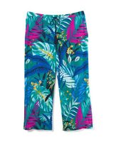 Soma Cool Nights Palazzo Crop Pajama Pants, JOYOUS JUNGLE GEODE TEAL, Size XS