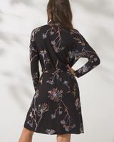 Soma Cool Nights Short Robe, VEILED FLORAL GRAND BLACK, Size S